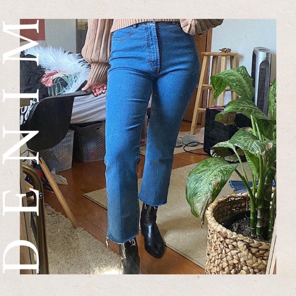 Vintage High Waist Straight Leg Denim Jeans